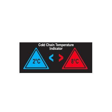 Colour changing label on the basis of the temperature to control the cold chain