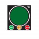 Reversible temperature label changing colour like a traffic light to detect overheating