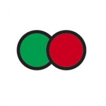 Reversible temperature indicator with two statuses green and red