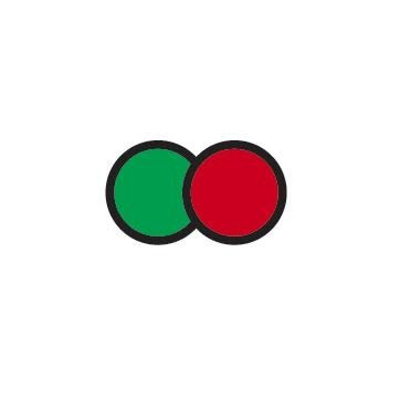 Reversible temperature indicator with two statuses green and red