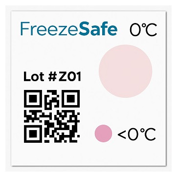 Etiqueta Freezesafe para controle de queda de temperatura