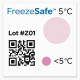 Etiqueta Freezesafe para controle de queda de temperatura