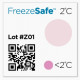 Etiqueta Freezesafe para controle de queda de temperatura